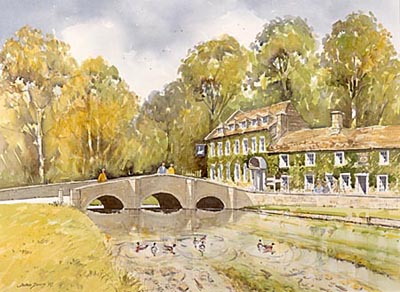  Local hotel - a watercolour by John Davis&#169; 