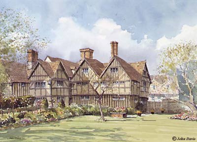 Hall's Croft - a watercolour by John Davis (c)