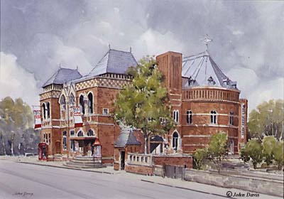 R.S.C. - Swan Theatre & Library - A Watercolour by John Davis 