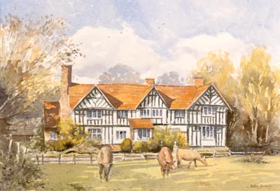 A Country House near Stratford in Watercolour by John Davis &#169;