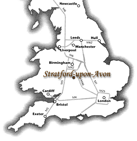 Travel map to Stratford-upon-Avon