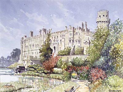Warwick Castle - a watercolour by John Davis (c)
