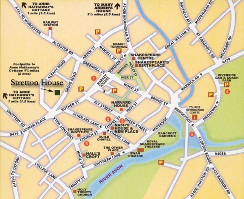 Map to Stretton House, Stratford-upon-Avon